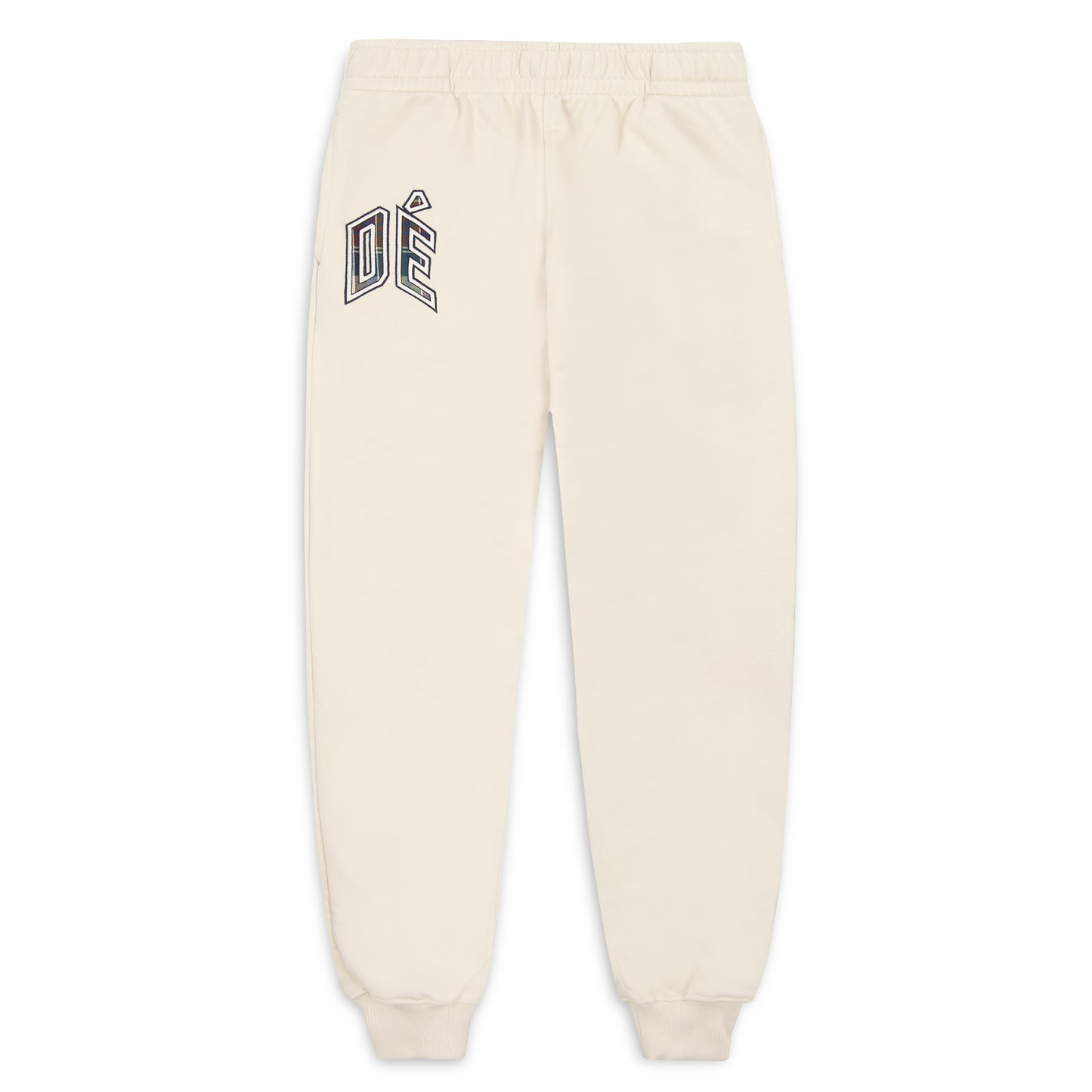 Checked Name Cream Pants